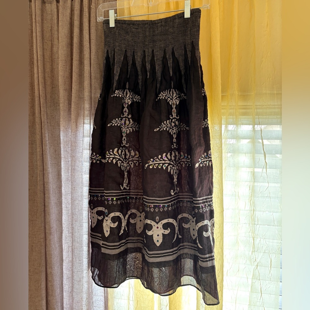 Bohemian Black and White Sequined Dress